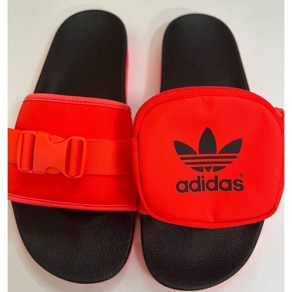 Adidas Originals Pouchylette in Solar Red / Solar Red / Core Black . Size 9(W) - Picture 1 of 8
